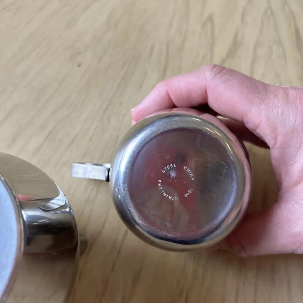 Milk Frothing Pitcher and Mini Creamer Cup 18/8 Stainless Steel Coffee Creamer